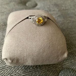 Citrine & CZ Ring • Size 7